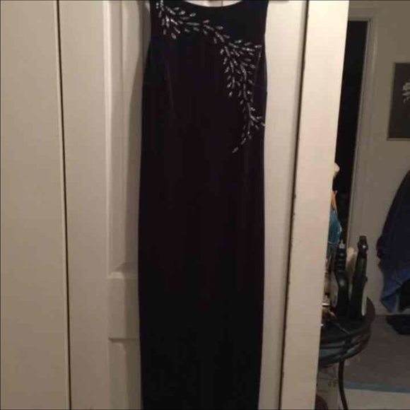 Dresses & Skirts - Vintage Purple Velvet Rhinestone Gown